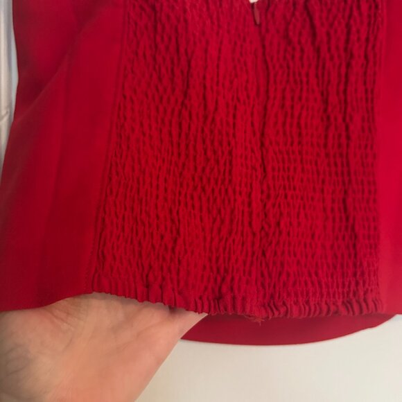J. Crew Red Sweetheart Bustier Top in Drapey Crepe (size 2) - Picture 5 of 7